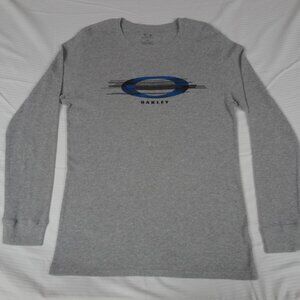 OAKLEY O LOGO KNIT THERMAL LARGE GRAY LONG SLEEVE T-SHIRT K756